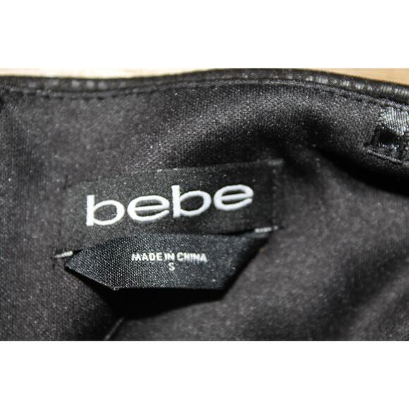 Bebe Strapless Vegan Leather Snakeskin Texture Bodycon Dress Black Women’s Small - Picture 8 of 8